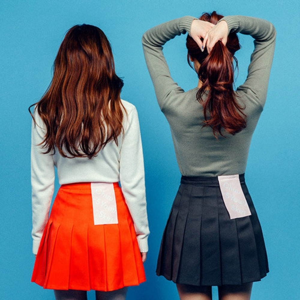 Chuu Red Pleated Mini Skirt/Skort